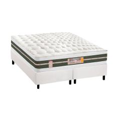 Cama Box Queen: Colchão Molas Castor Bonnel Silver Star Air + Base crc Courano White(158x198)