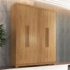 Guarda Roupa Solteiro 4 Portas 3 Gavetas Com Pés Amsterdã Rufato Imbuia