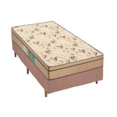 Cama Box Solteiro: Colchão Espuma Polar D45 Pérola Fort Clean + Base Crc Rústico Clean(88x188)