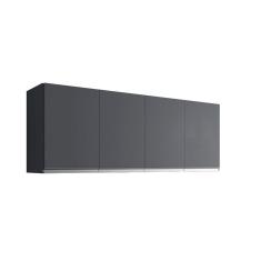 Armário Aéreo Andréia Para Cozinha Com 4 Portas 160 Cm Cinza Fosco