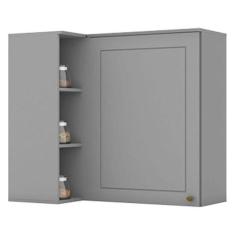 Armário Aéreo Canto Reto 1 Porta Nova York Cinza  Henn - MÓVEIS HENN