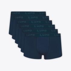 Kit 6 Cuecas Lupo Sunga Algodão com Elastano 00480-106, Azul marinho, 