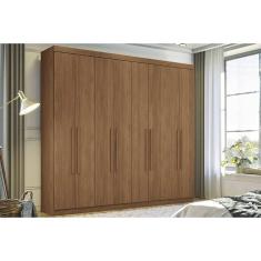 Guarda Roupa Casal Master New 8.4 8 Portas de Bater 4 Gavetas MDP Jatobá Santos Andirá