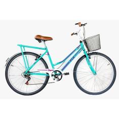Bicicleta Aro 26 Kls Retro Sport Freio V-Brake 6 Marchas-Feminino