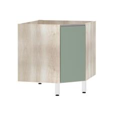 Balcão Sem Tampo Canto Diagonal Luciane Lis Legno Crem e Verde Jade