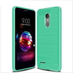 Capa para LG K10 Alpha 2018, capa de material de fibra de carbono, macia, antiderrapante, antiimpressões digitais, capa totalmente protetora para LG K10 Alpha 2018