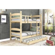 Treliche Beliche Thor com Cama Auxiliar Madeira Maciça cor Natural