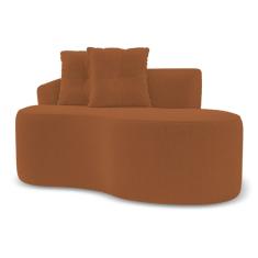 Sofá Orgânico Living Bob 145cm 02 Lugares com 02 Almofadas Bouclê Terracota - Desk Design