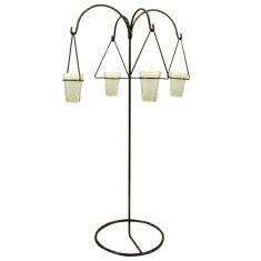 Castiçal 4 velas brancas 65 cm Candelabro centro de mesa