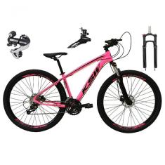 Bicicleta Aro 29 Ksw Xlt 24v Câmbio Shimano Acera K7 Garfo Trava Freio A Disco - Rosa Tam.15
