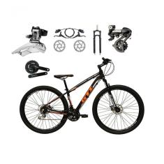 Bicicleta Aro 29 Gti Roma Câmbios Shimano Altus 24v K7 Freios Hidráulicos Garfo Trava - Preto/laranja Tam.15