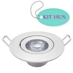 KIT 10UN Spot Led Cob Embutir Redondo 5W Supimpa Avant