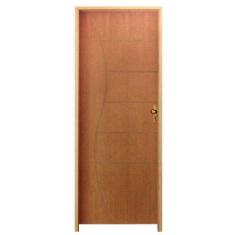 Kit Porta de Madeira Semi-Oca Belíssima 12 Rodam Padrão Imbuia - Lado 