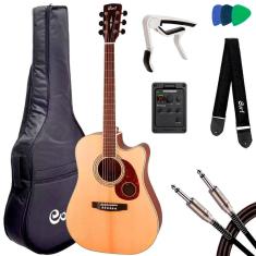 Violão Cort Elétrico Folk Mr710f Ns Tampo Sólido C/ Fishman