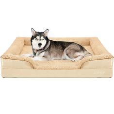 JOYELF Cama ortopédica para cães extragrande, sofá-cama de espuma, impermeável, com capa lavável removível e parte inferior antiderrapante, durável - cáqui