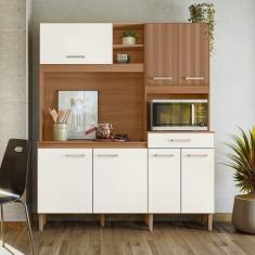 Cozinha Compacta 7 Portas 1 Gaveta Yara Ipe/ Off White