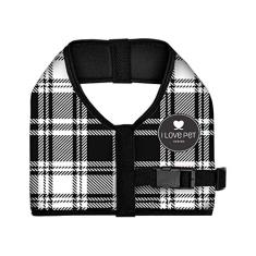 Peitoral I Love Pet Design para Cães Cinza e Preto - Tamanho 1,5