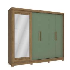 Guarda-Roupa Casal CB01N564 5 Portas 4 Gavetas com Espelho e Pés Kappe