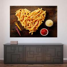 Painel Adesivo de Parede - Batata Frita - Cozinha - Lanchonete - 1758p
