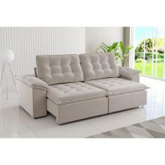 Sofá Retrátil e Reclinável 4 Lugares 250cm Veludo Detroit - Viero