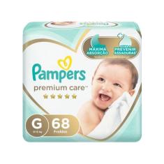 Fralda Pampers Premium Care G - 9 a 13kg 68 Unidades, G, 68
