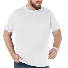 Camiseta Masculina Básica Plus Size Comfort Branca-Masculino
