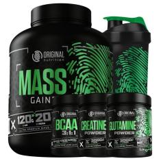Mass 1800G + Bcaa 300G + Creatina 300G + Gluta 300G + Shaker - Baunilha-Unissex