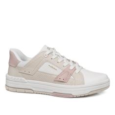 Tênis Pegada Feminino em Couro Branco 212603-02-Feminino