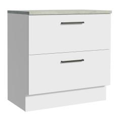 Balcão 80 cm 2 Gavetas Branco Agata Madesa