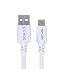 CABO PARA CELULAR SMARTPHONE USB A 2.0 PARA USB TIPO C 50 CM BRANCO - PUACB-05 - PCYES