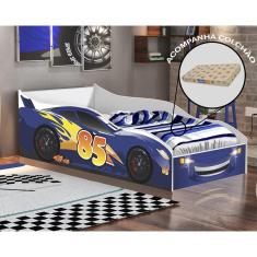 Cama Quarto Infantil Carro com Colchão