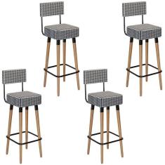 Kit 4 Banquetas Para Bancada Estofada Bariloche Cardan