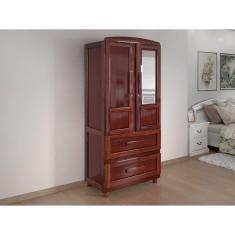 Guarda-roupa Solteiro 2 Portas 2 Gavetas Santana Mel