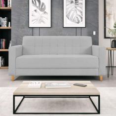 Sofá 2 Lugares 180cm Sintético Dallas Maranata Estofados Branco