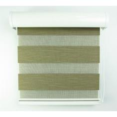 Cortina Rolô Double Vision Com Perfil Frontal Crisdan 1,80 Largura X 2,30 Altura Marrom