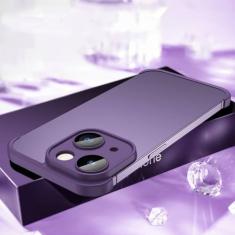 Luxo com protetor de lente almofada de canto capa de silicone macio para iPhone 14 Pro Max capa de telefone à prova de choque para iPhone 12 13 14, roxo, para iPhone 13