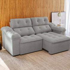 Sofá 260 cm Retrátil e Reclinável Sierra Cinza