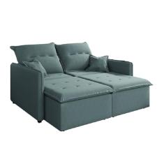 Sofá Cama Retrátil e Reclinável 2m 3 Lugares Bipartido Com Molas Glamour Veludo Selmer (Cinza)