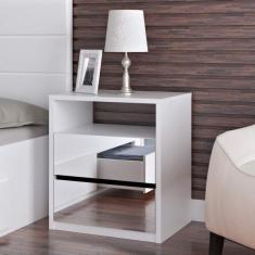 Mesa De Cabeceira Espelhado 2 Gavetas 807e Foscarini Branco