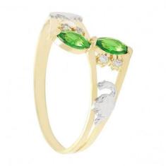 Anel de ouro 18 k Aro duplo com Duas Pedras - Elegancy Joias, 27