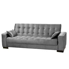 Sofá Cama para Sala de Estar Lisboa Suede Cinza - Ibiza, Cinza, 50 Kg