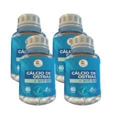 Cálcio De Ostra - 60 Caps 500mg Kit Com - 4 Potes - lider vendas