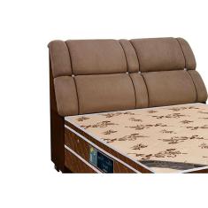 Painel de Cama Box Estofada Queen Imperador Suede Marrom Chocolate - Simbal