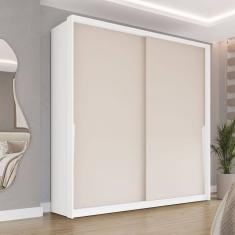 Guarda Roupa 2 Portas de Correr 2 Gavetas Branco/Creme