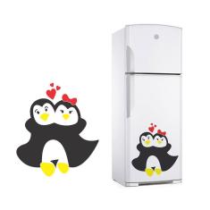 Adesivo Decorativo De Geladeira E Parede Casal De Pinguim