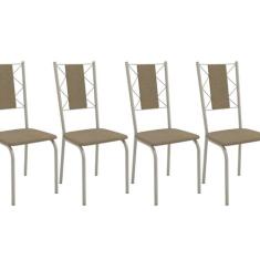 Conjunto 4 Cadeiras para Sala de Jantar Lisboa Metal - Kappesberg