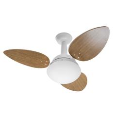 Ventilador De Teto Venti-Delta Jet Branco Com 3 Pás Mogno Linha Decoratica 220V