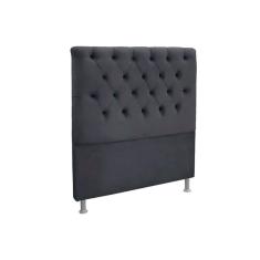 Cabeceira Estofada Embaixatriz Plus Solteiro Suede Nobuck Bombazina Cinza Simbal