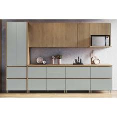 Cozinha Modulada Completa Rainha Gourmet 7 Peças C7p01 Nature/verde - Nesher