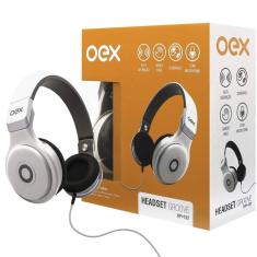 Fone de Ouvido Headset Dobrável Branco Microfone Groove OEX